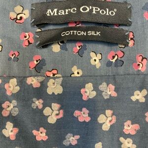 Marc O’Polo silk 53% cotton 47% floral long sleeve top NWOT size 36 (small)